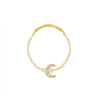 diamond moon chain ring 