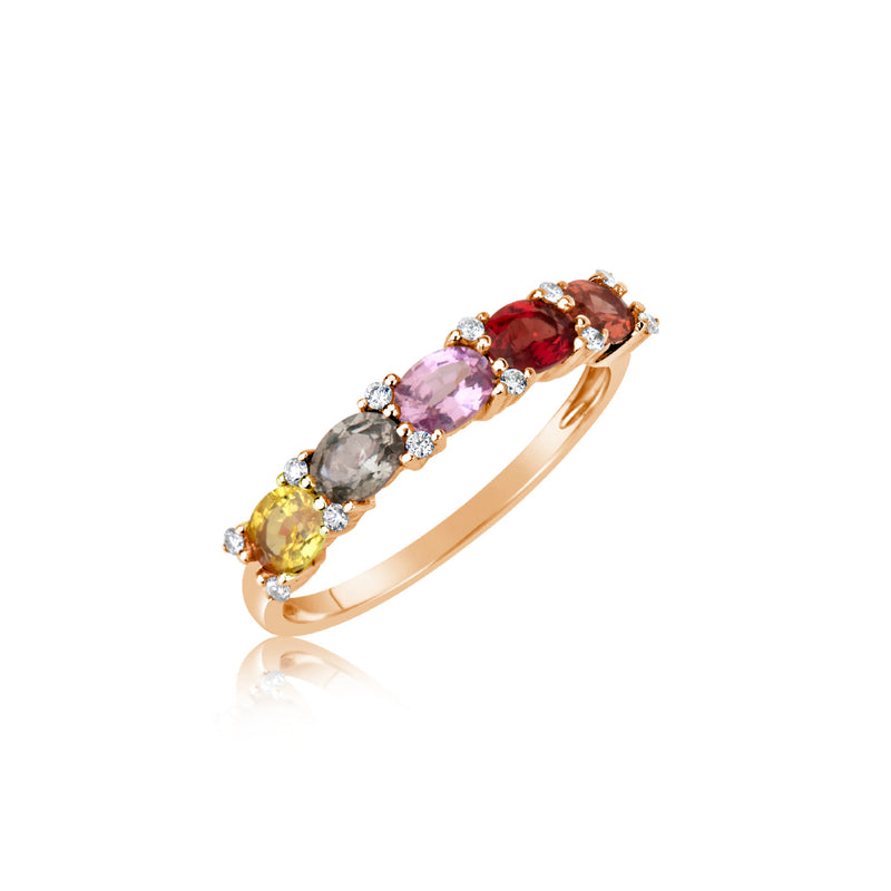 Pink Gold Multicolor Ring