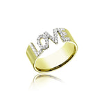 yellow gold and diamond "love" ring