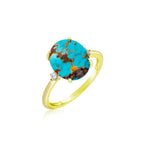 Turquoise Statement Ring with Diamond Detail