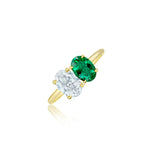 Toi et Moi Double Stone Diamond and Emerald Ring | Lab Grown *ONLINE EXCLUSIVE*
