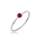 White Gold Ruby and Diamond Ring