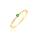 Yellow Gold and Emerald Diamond Ring