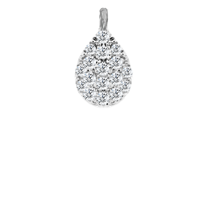 Pave White Gold Teardrop