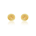 Yellow Gold Button Studs