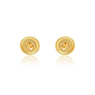 Yellow Gold Button Studs