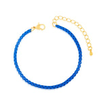 stainless steel lacquer coated blue chain bracelet