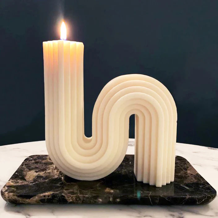 White Retro Glam Statement Candle