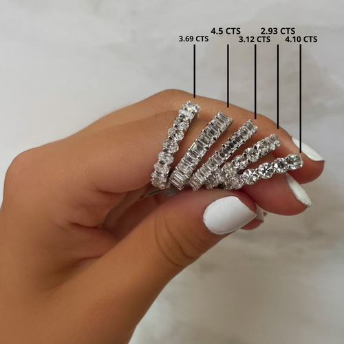 The Drop #11 Lab Grown White Gold Oval Cut Diamond Eternity Band 3.69 Carats