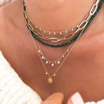 Emerald Bead Layering Necklace