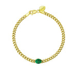Emerald and Cuban Link Bracelet