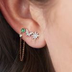 White Gold Diamond Starburst Stud Earrings (set)