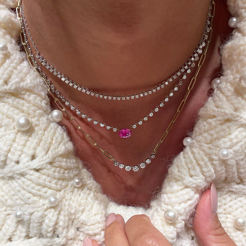 Paperclip Diamond Necklace