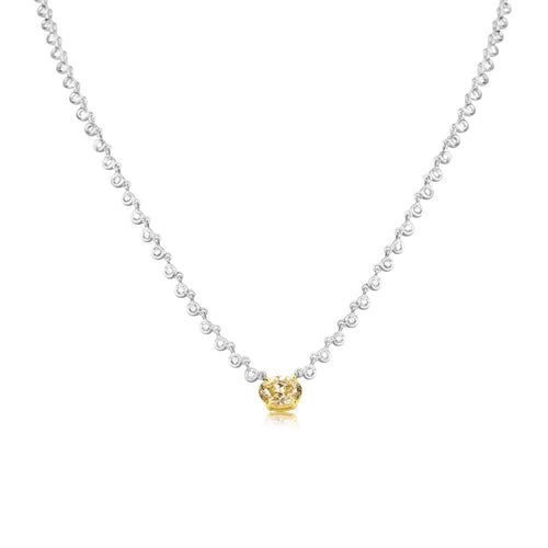 White Gold and Champagne Diamond Necklace