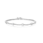 White Gold Illusion Pear Shape Tennis Bracelet