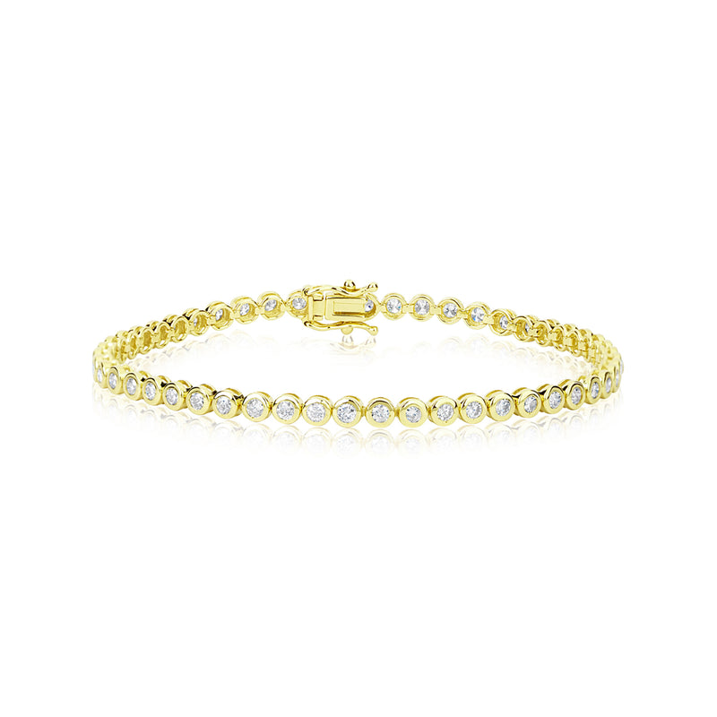 2.25 cts Bezel Set Diamond Tennis Bracelet