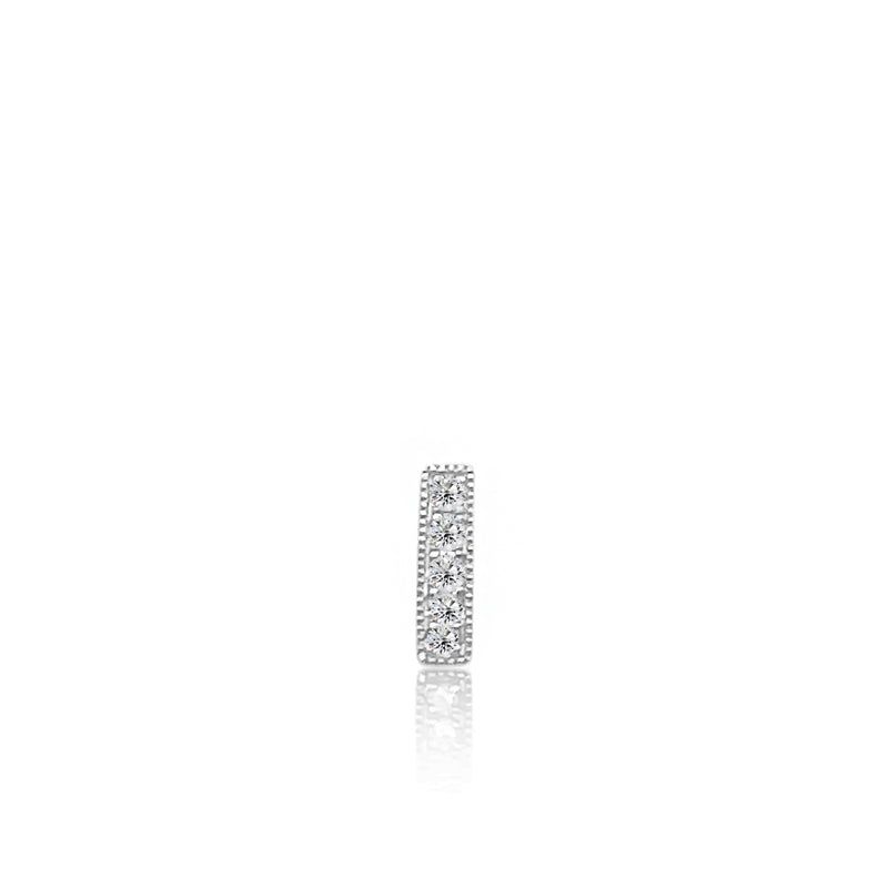 White Gold Bar Stud (single)