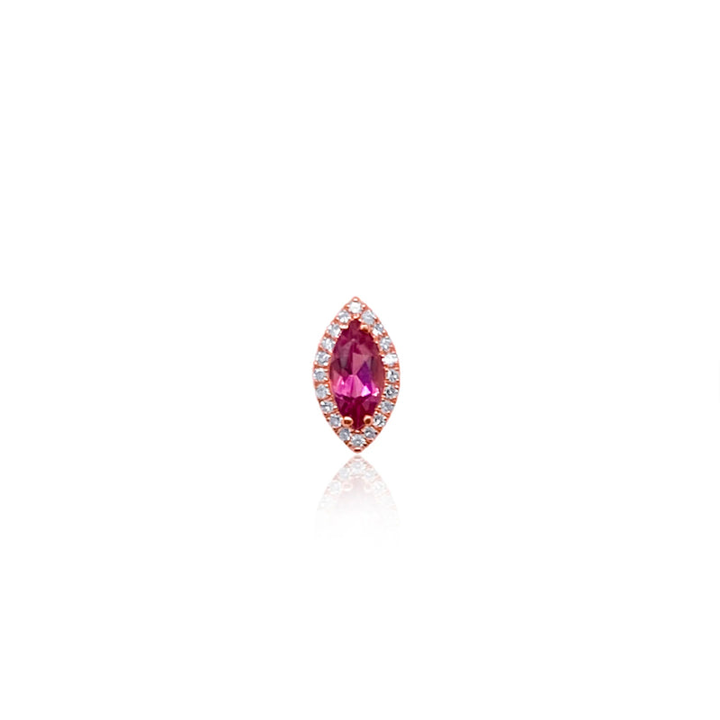 Rose Gold Pink Sapphire Stud (single)