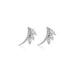 White Gold Diamond Leaf Studs