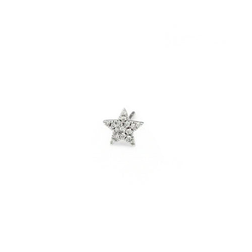 white gold diamond mini star stud