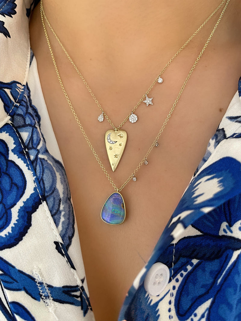 Opal and diamond necklace deals