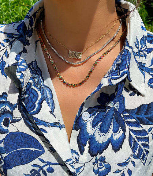 Yellow Gold Rainbow Heart Necklace- ONLINE EXCLUSIVE