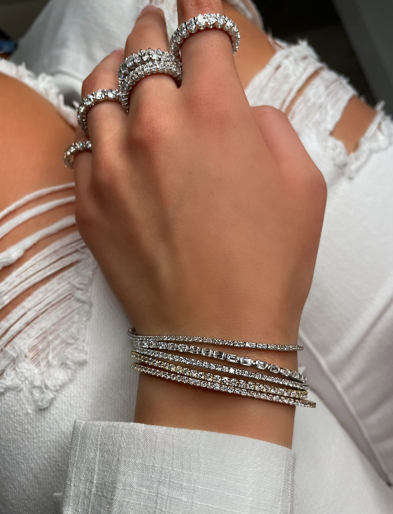 Diamond Tennis Bracelet, Low Profile 4 Prong, 1ct 6ct, 14k Solid White  Yellow Rose Gold, Mother's Day Gift, Social Value - Etsy