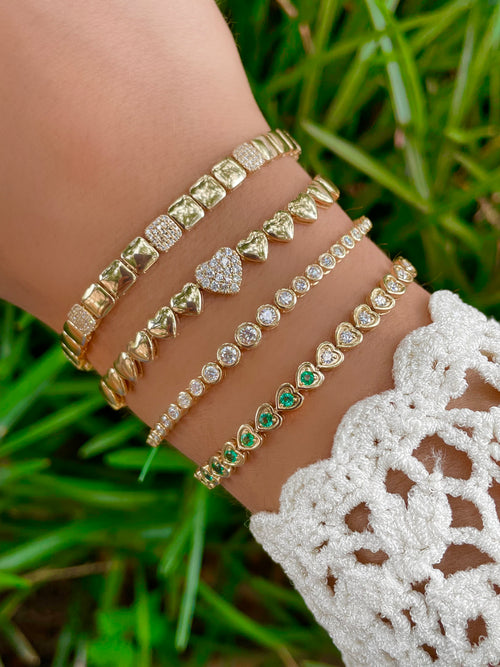Yellow Gold and Diamond Squares Bracelet- ONLINE EXCLUSIVE