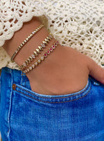 Half and Half Ruby and Diamond Hearts Bracelet- ONLINE EXCLUSIVE