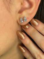 White Gold Double Stone Studs