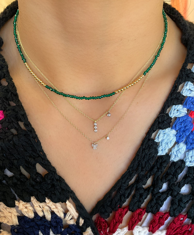 Microbead Emerald and Gold Bead Choker