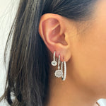 White Gold Diamond Hoop Half Pair
