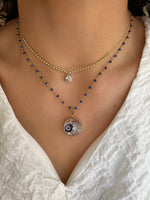Dark Blue Evil Eye Bead Shaker Charm
