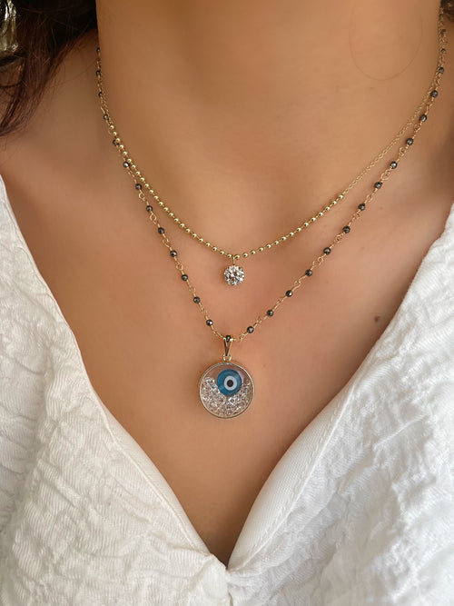 Light Blue Evil Eye Bead Shaker Charm