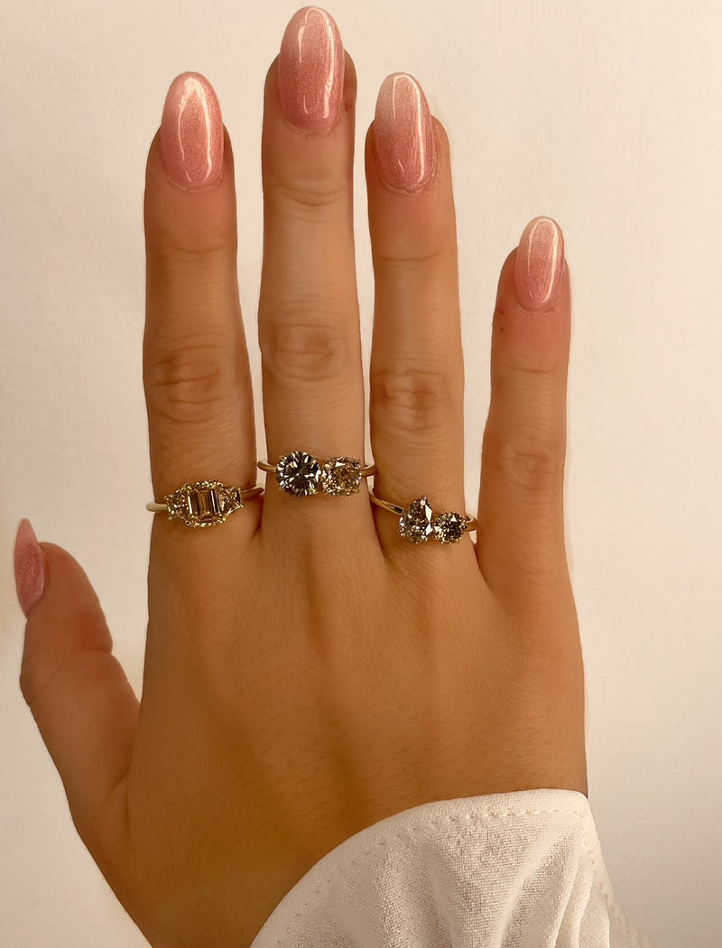 Double Shaped Diamond Ring