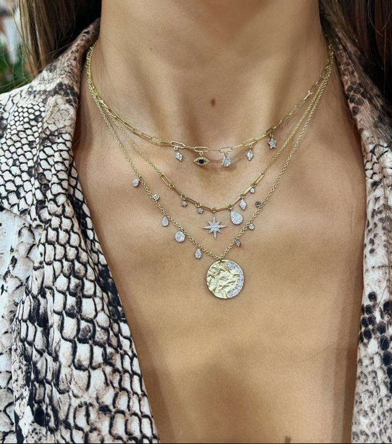 Starburst Diamond Paperclip Necklace – Meira T Boutique