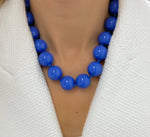 Resin Sphere Necklace in Cobalt Blue