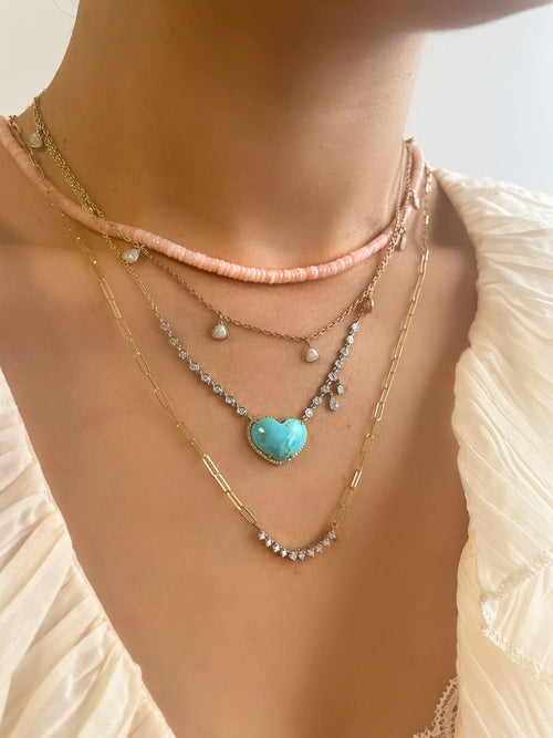 Iridescent Pink Opal Necklace