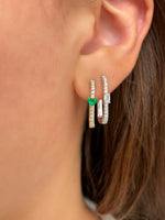 Emerald Heart and Diamond Hoops