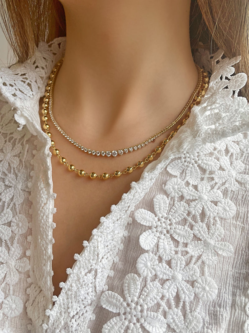 Yellow Gold Bead Necklace- ONLINE EXCLUSIVE