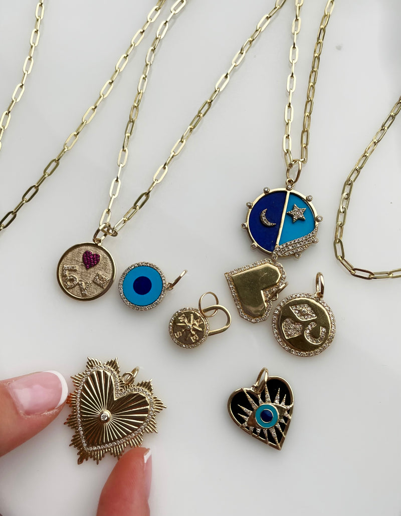 Enamel and Diamond Eye Charm