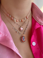 Pink Opal Fringe Necklace