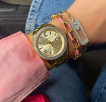 Alternating Pink Paperclip Chain Bracelet