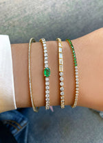 .92cts Yellow Gold Diamond and Emerald Bracelet *ONLINE EXCLUSIVE*