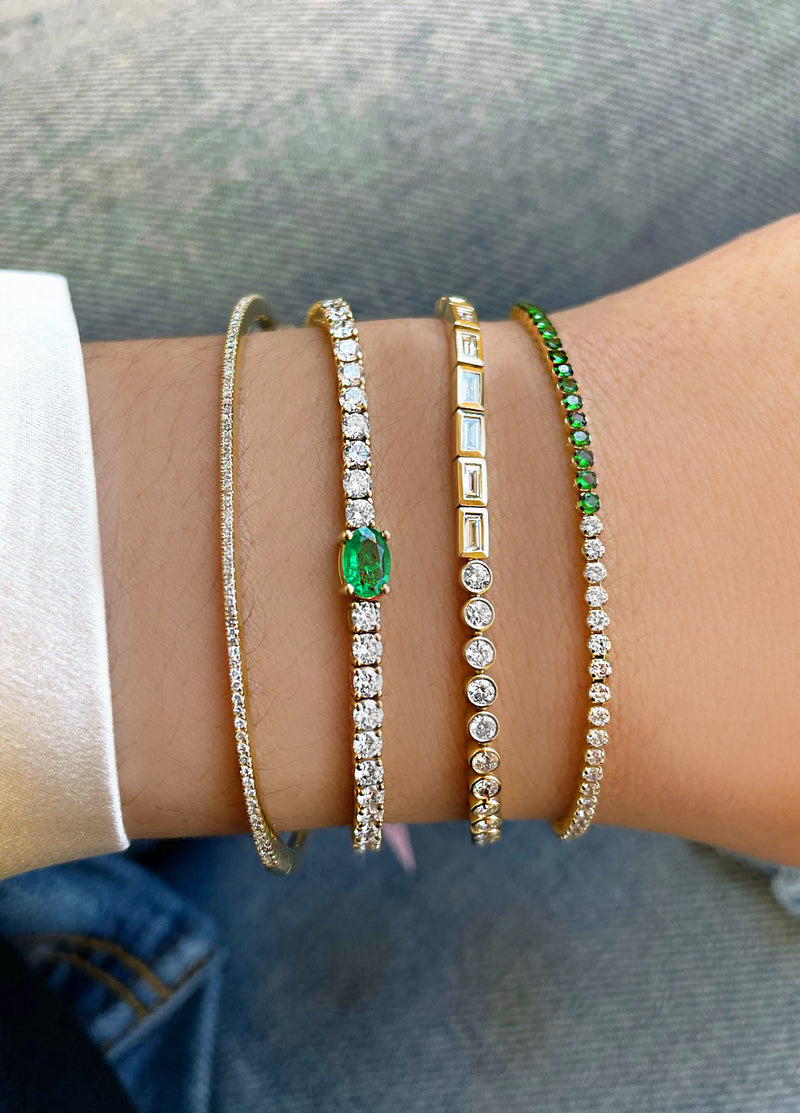 .92cts Yellow Gold Diamond and Emerald Bracelet *ONLINE EXCLUSIVE*