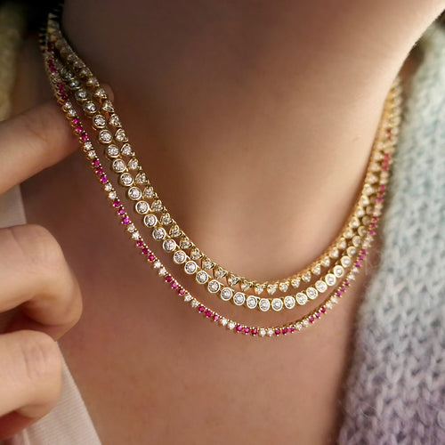 Bezel Set Tennis Necklace- ONLINE EXCLUSIVE