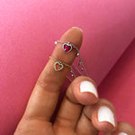 Dainty Ruby Heart Necklace