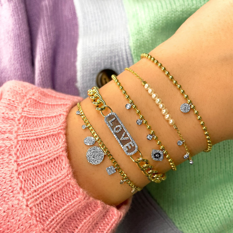 Round Evil Eye Spot Chain Bracelet