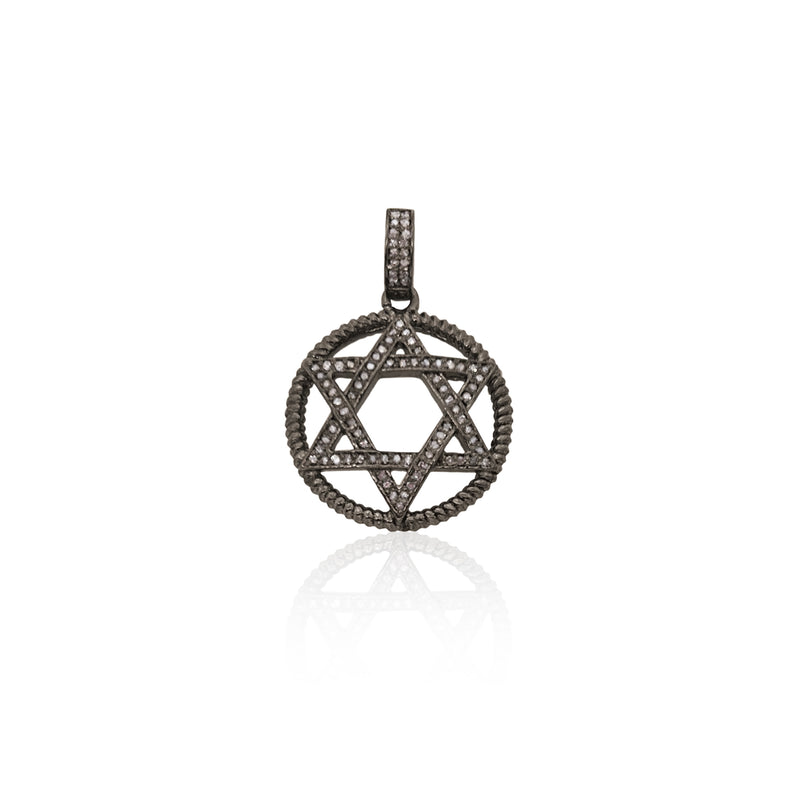 Black Diamond Jewish Star Charm One of A Kind