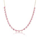 pink sapphire tennis necklace